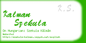kalman szekula business card