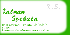 kalman szekula business card